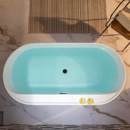WOODBRIDGE 72" Acrylic Freestanding Bathtub Contemporary Soaking White Tub