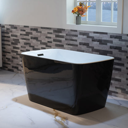 WOODBRIDGE 48" Acrylic Freestanding Square Contemporary Soaking Tub with Pre-molded Seat
