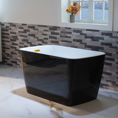 WOODBRIDGE 48" Acrylic Freestanding Square Contemporary Soaking Tub with Pre-molded Seat