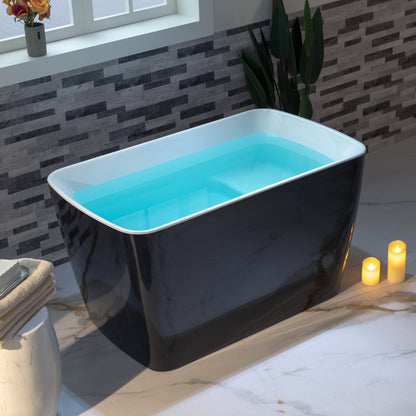 WOODBRIDGE 48" Acrylic Freestanding Square Contemporary Soaking Tub with Pre-molded Seat
