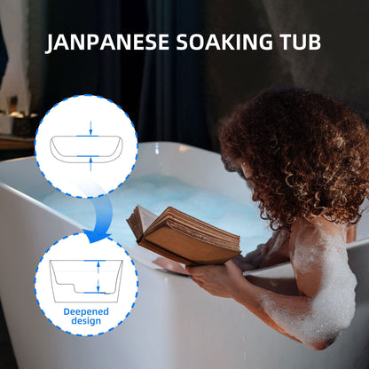 WOODBRIDGE 48" Acrylic Freestanding Rectangular Air Bath Bathtub with Pre-molded Seat