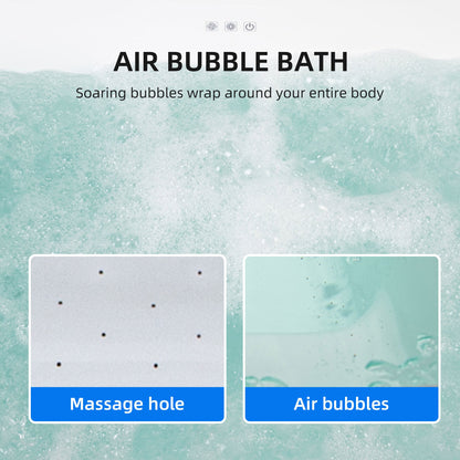 WOODBRIDGE 48" Acrylic Freestanding Rectangular Air Bath Bathtub with Pre-molded Seat