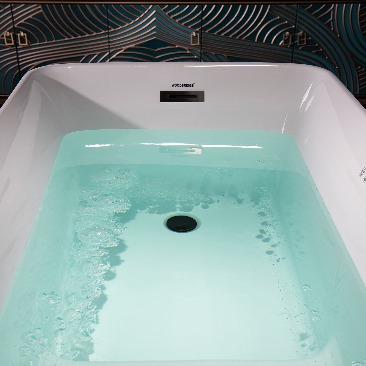 WOODBRIDGE 48" Acrylic Freestanding Rectangular Air Bath Bathtub with Pre-molded Seat