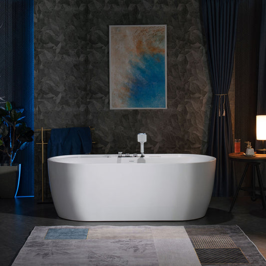 WOODBRIDGE 72" x 35-3/8" Whirlpool and Air Bath Heated Soaking Combination Tub