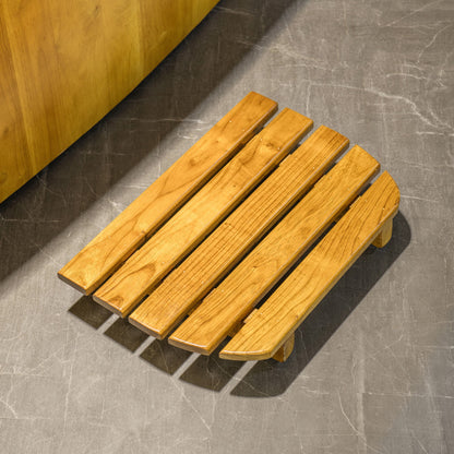 WOODBRIDGE 59" Freestanding Handcrafted Natural Wood Soaking Bathtub