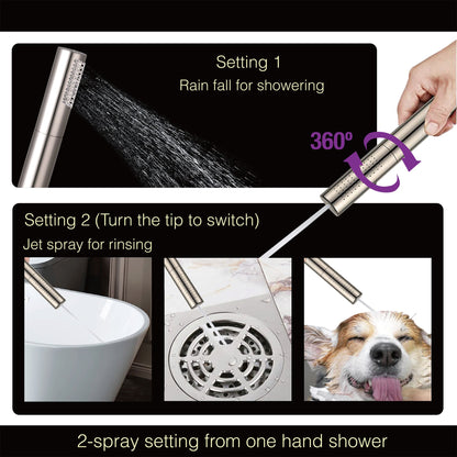 WOODBRIDGE F0001BNDR Contemporary Single Handle Floor Mount Freestanding Tub Filler Faucet with Hand shower