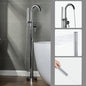 WOODBRIDGE F0001BNDR Contemporary Single Handle Floor Mount Freestanding Tub Filler Faucet with Hand shower