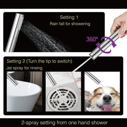 WOODBRIDGE F0001BNDR Contemporary Single Handle Floor Mount Freestanding Tub Filler Faucet with Hand shower