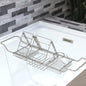 WOODBRIDGE Stainless Steel Extendable Bathtub Caddy Tray in Brushed Nickel Finish with Removable Wine Holder, Book and Phone Rack, Bathcad-BN