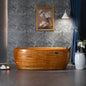 WOODBRIDGE 67" Freestanding Handcrafted Natural Wood Soaking Bathtub
