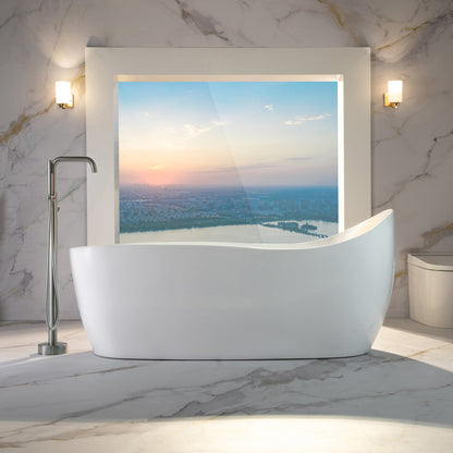 WOODBRIDGE 71" x 31-1/2" Whirlpool and Air Bath Heated Soaking Combination Tub with Adjustable Speed Air Blower and Display Control Panel
