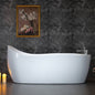 WOODBRIDGE 71" x 31-1/2" Whirlpool and Air Bath Heated Soaking Combination Tub with Adjustable Speed Air Blower, Tub Filler and Display Control Panel, White