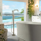 WOODBRIDGE F0070BNRD Contemporary Single Handle Floor Mount Freestanding Tub Filler Faucet with Cylinder Style Hand Shower