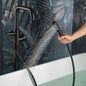 WOODBRIDGE F0070BNRD Contemporary Single Handle Floor Mount Freestanding Tub Filler Faucet with Cylinder Style Hand Shower