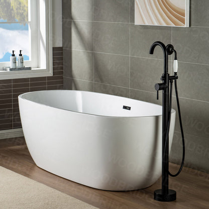 WOODBRIDGE WOODBRIDGEE F0001BNVT Contemporary Single Handle Floor Mount Freestanding Tub Filler Faucet with Hand shower