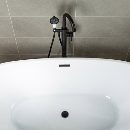 WOODBRIDGE WOODBRIDGEE F0001BNVT Contemporary Single Handle Floor Mount Freestanding Tub Filler Faucet with Hand shower