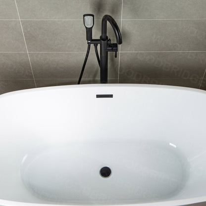 WOODBRIDGE WOODBRIDGEE Contemporary Single Handle Floor Mount Freestanding Tub Filler Faucet with Hand Shower