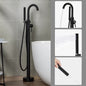 WOODBRIDGE F0001BNDR Contemporary Single Handle Floor Mount Freestanding Tub Filler Faucet with Hand shower
