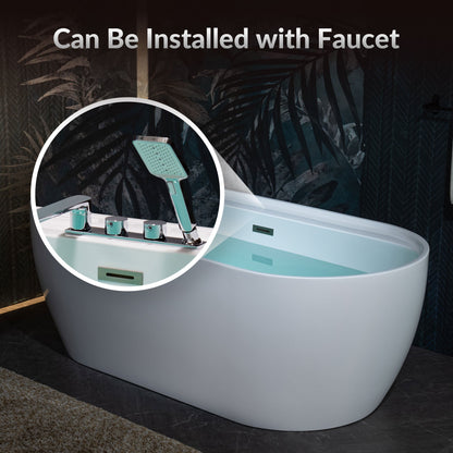 WOODBRIDGE 67" Acrylic Freestanding Bathtub Contemporary Soaking White Tub