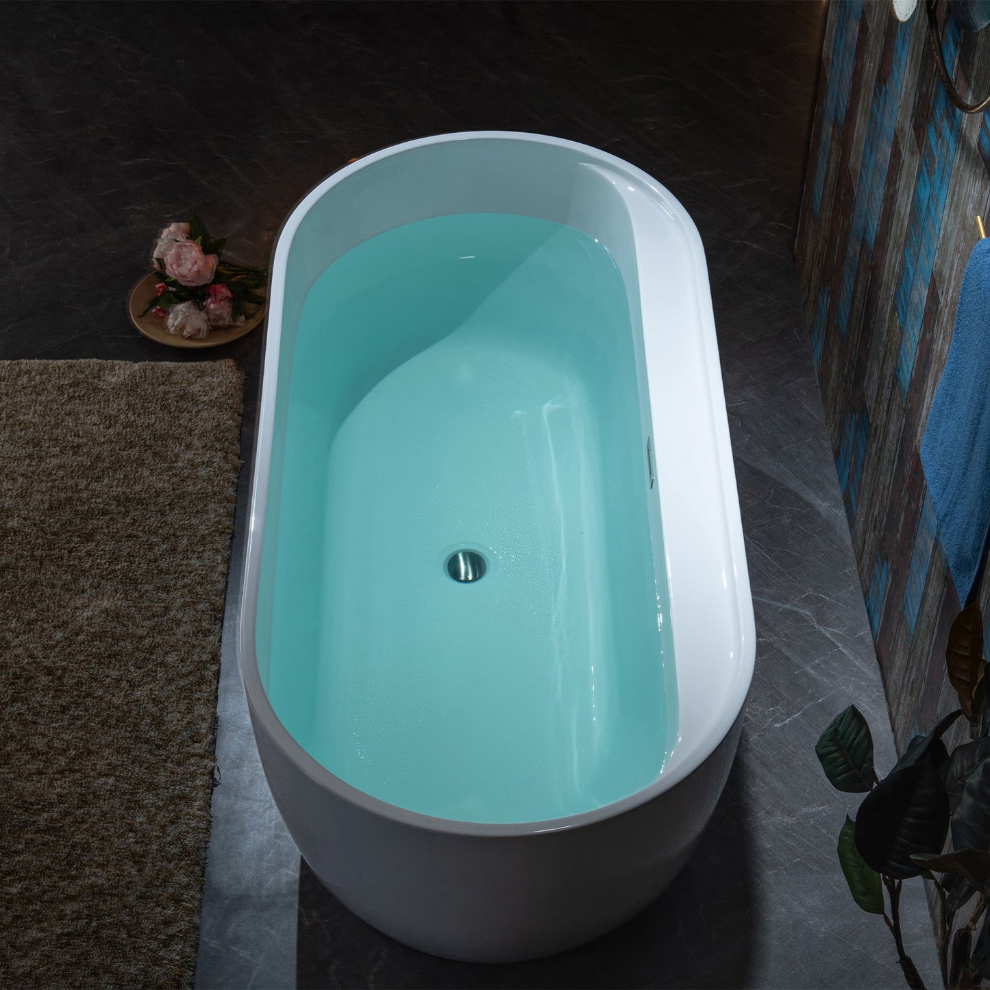 WOODBRIDGE 67" Acrylic Freestanding Bathtub Contemporary Soaking White Tub