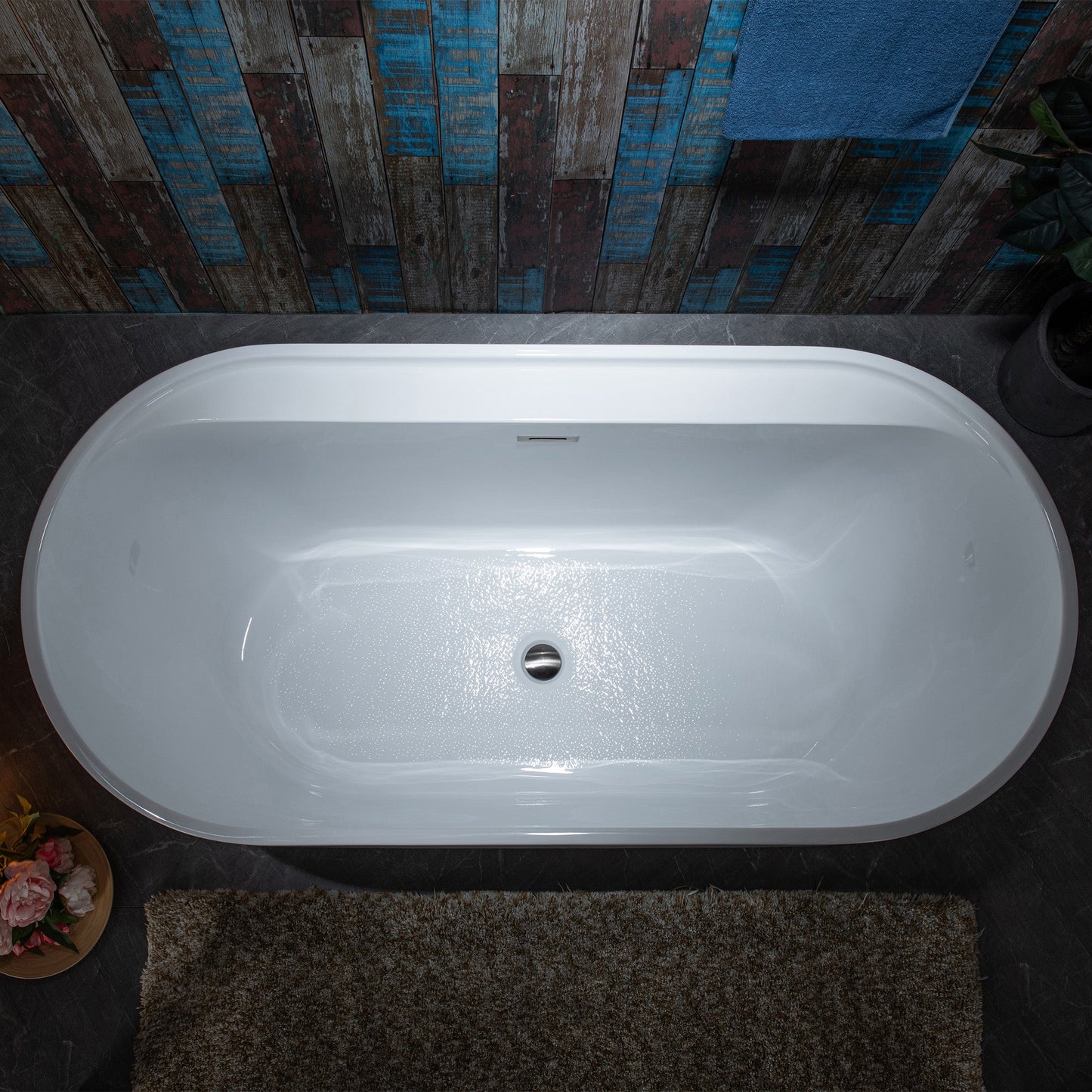 WOODBRIDGE 67" Acrylic Freestanding Bathtub Contemporary Soaking White Tub