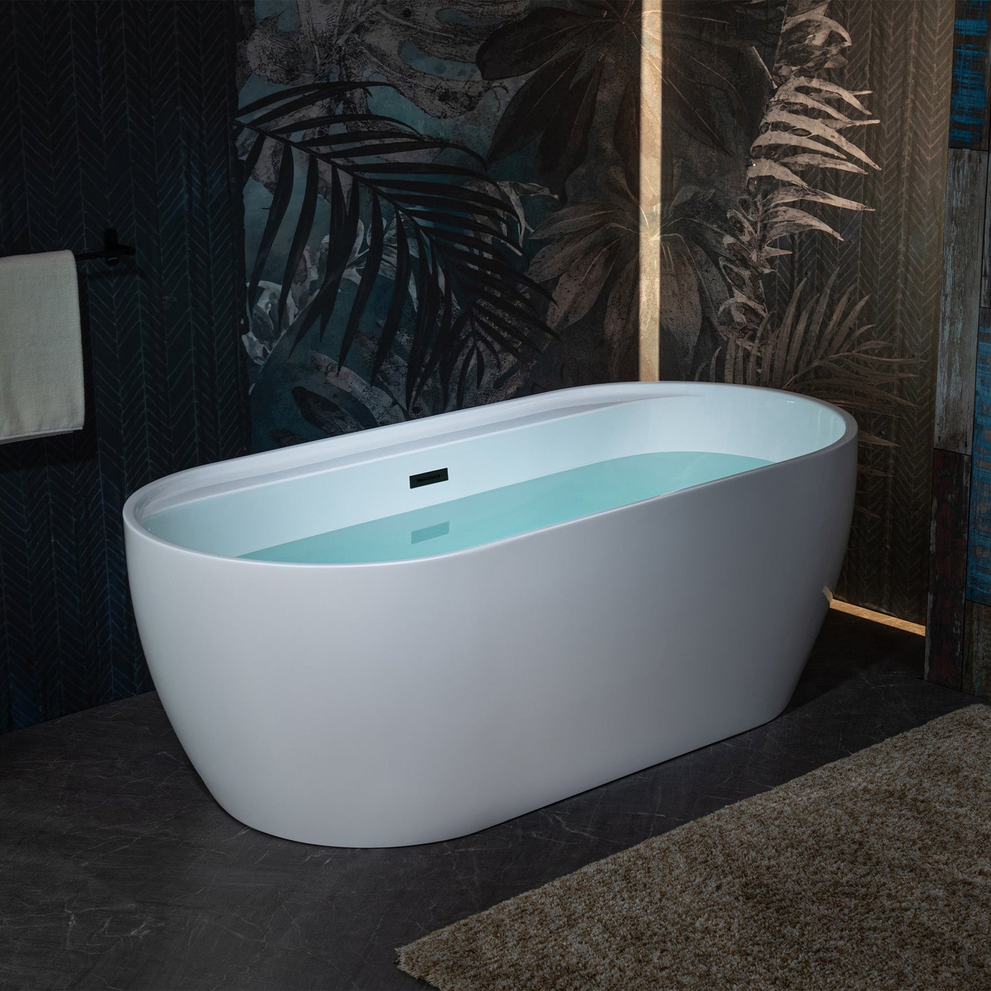 WOODBRIDGE 67" Acrylic Freestanding Bathtub Contemporary Soaking White Tub