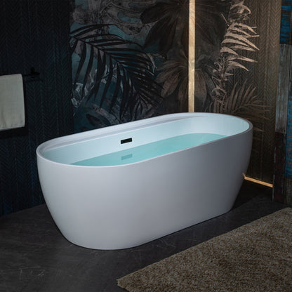 WOODBRIDGE 67" Acrylic Freestanding Bathtub Contemporary Soaking White Tub