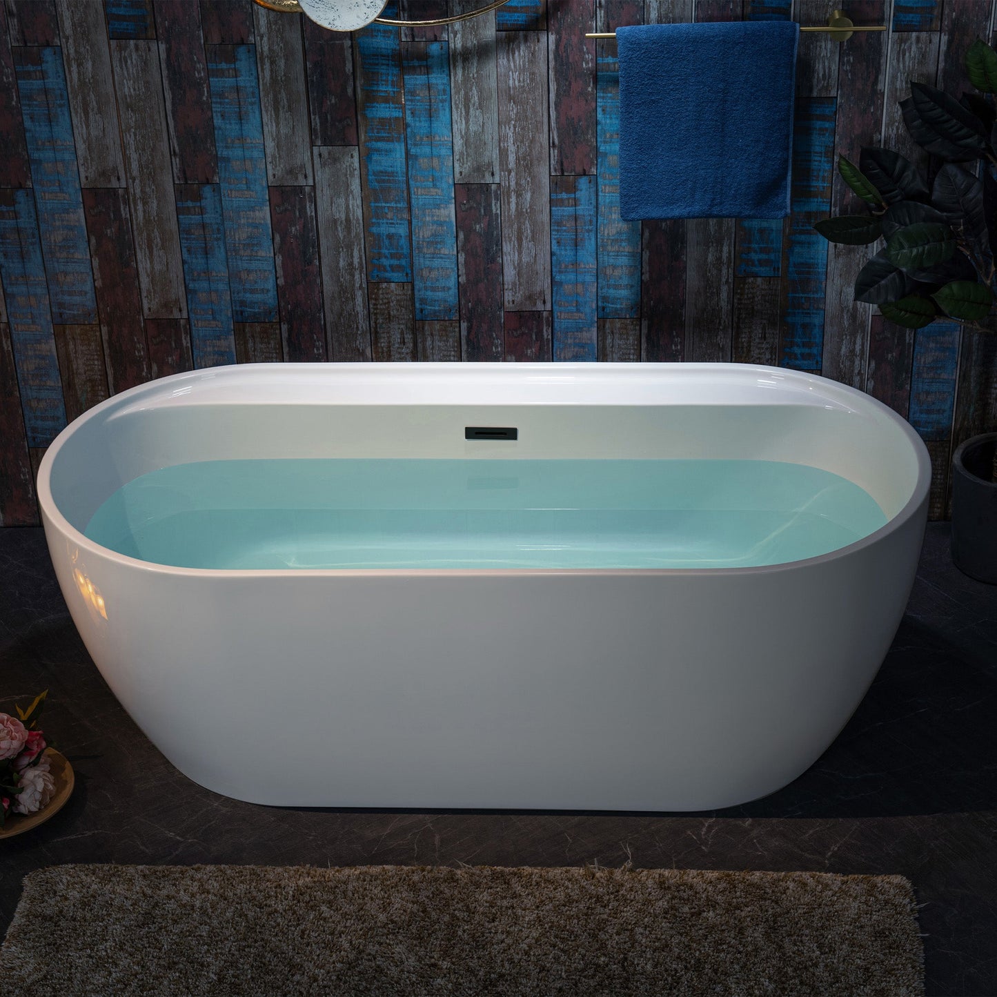 WOODBRIDGE 67" Acrylic Freestanding Bathtub Contemporary Soaking White Tub