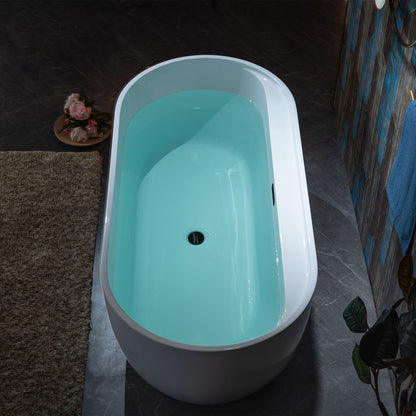 WOODBRIDGE 67" Acrylic Freestanding Bathtub Contemporary Soaking White Tub