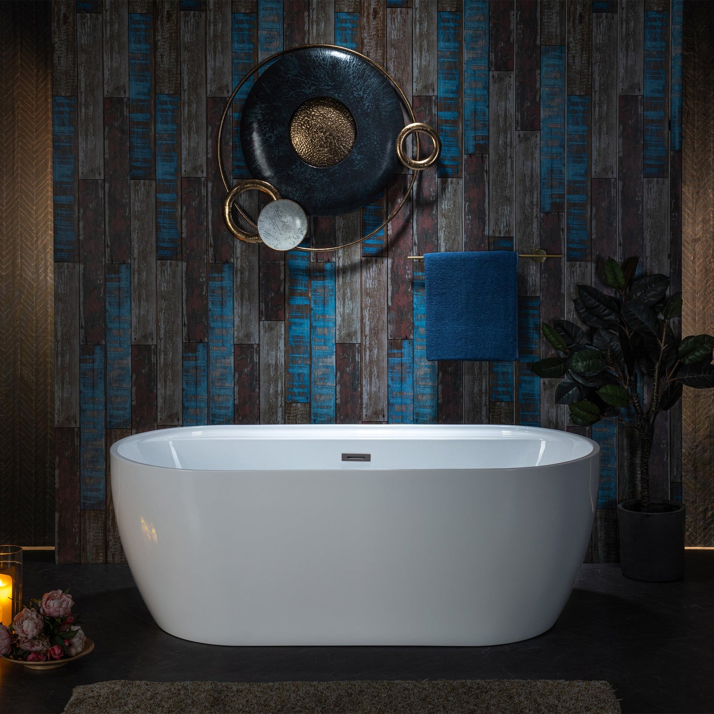WOODBRIDGE 67" Acrylic Freestanding Bathtub Contemporary Soaking White Tub