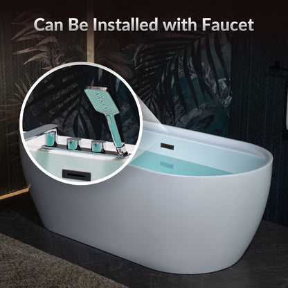 WOODBRIDGE 67" Acrylic Freestanding Bathtub Contemporary Soaking White Tub