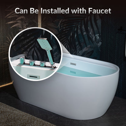 WOODBRIDGE 67" Acrylic Freestanding Bathtub Contemporary Soaking White Tub