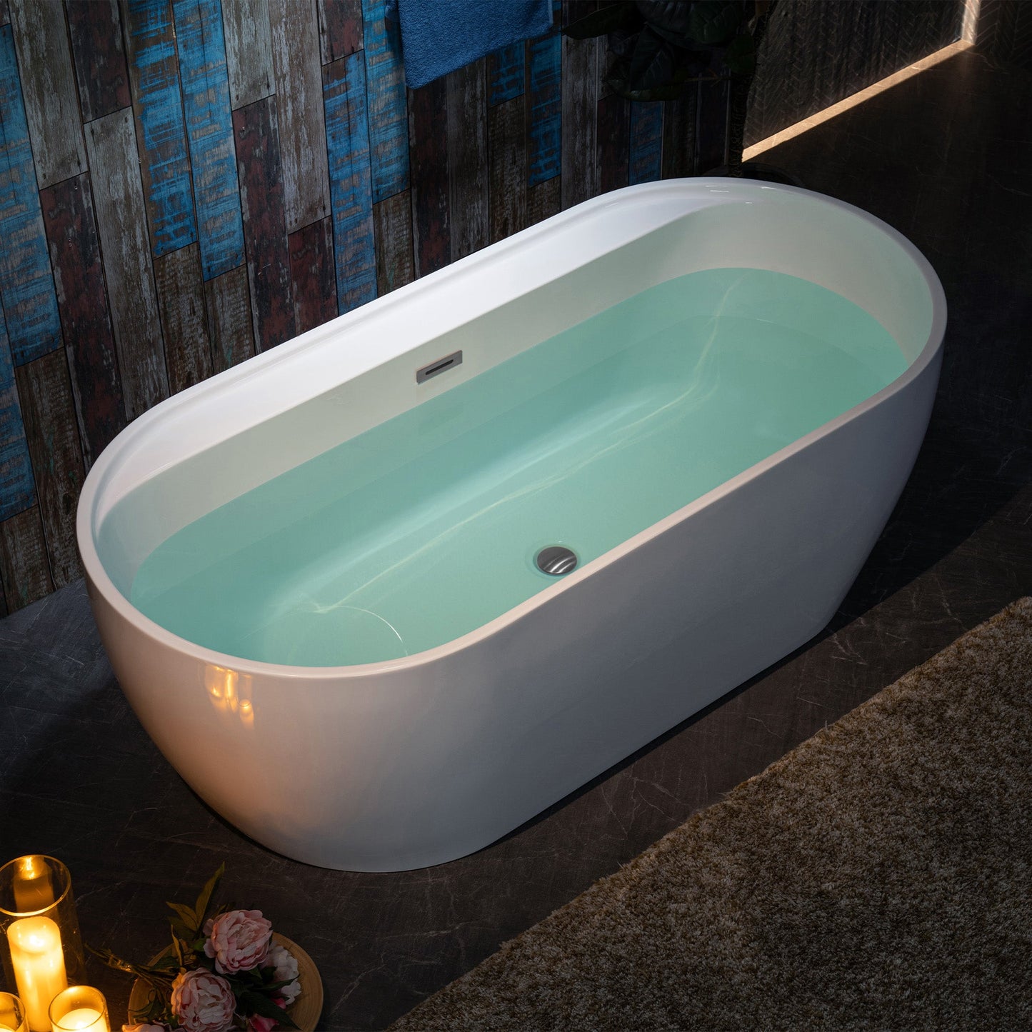 WOODBRIDGE 67" Acrylic Freestanding Bathtub Contemporary Soaking White Tub