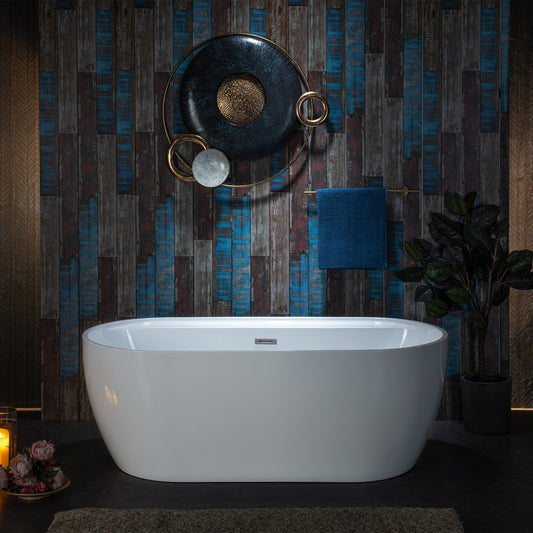 WOODBRIDGE 67" Acrylic Freestanding Bathtub Contemporary Soaking White Tub