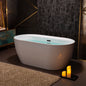 WOODBRIDGE 59" Acrylic Freestanding Bathtub Contemporary Soaking White Tub