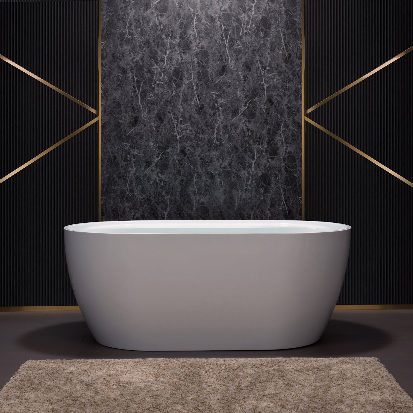 WOODBRIDGE 59" Acrylic Freestanding Bathtub Contemporary Soaking White Tub