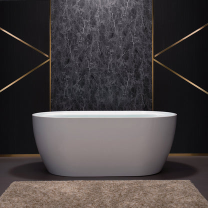 WOODBRIDGE 59" Acrylic Freestanding Bathtub Contemporary Soaking White Tub