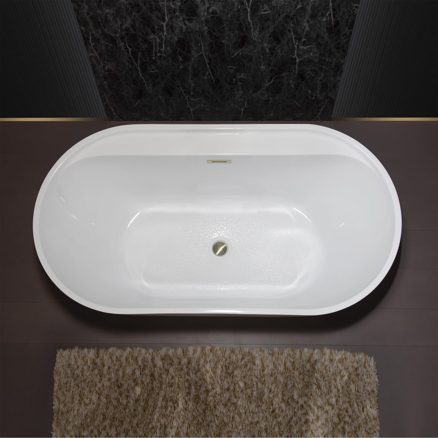 WOODBRIDGE 59" Acrylic Freestanding Bathtub Contemporary Soaking White Tub