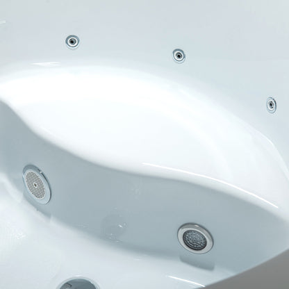 WOODBRIDGE 41" Acrylic Freestanding Round Contemporary Whirlpool Heated Jetted Tub