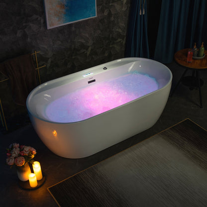 WOODBRIDGE 72" x 35-3/8" Whirlpool and Air Bath Heated Soaking Combination Tub