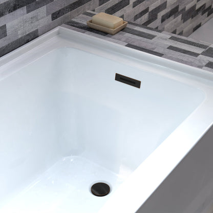 WOODBRIDGE 60" Acrylic Rectangular Alcove Soaking Bathtub in White with Right Drain