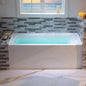 WOODBRIDGE 60" Acrylic Rectangular Alcove Soaking Bathtub in White with Left Drain
