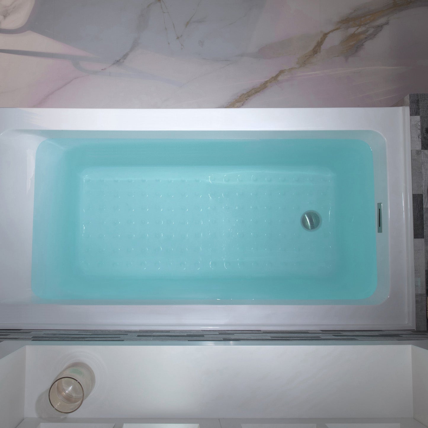 WOODBRIDGE 60" Acrylic Rectangular Alcove Soaking Bathtub in White with Left Drain