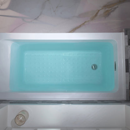 WOODBRIDGE 60" Acrylic Rectangular Alcove Soaking Bathtub in White with Left Drain