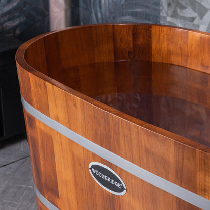 WOODBRIDGE 43" Freestanding Handcrafted Natural Wood Soaking Bathtub