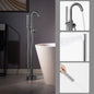 WOODBRIDGE F0023BNDR Contemporary Single Handle Floor Mount Freestanding Tub Filler Faucet with 2 Function Cylinder Style Hand Shower
