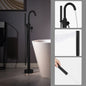 WOODBRIDGE F0023BNDR Contemporary Single Handle Floor Mount Freestanding Tub Filler Faucet with 2 Function Cylinder Style Hand Shower