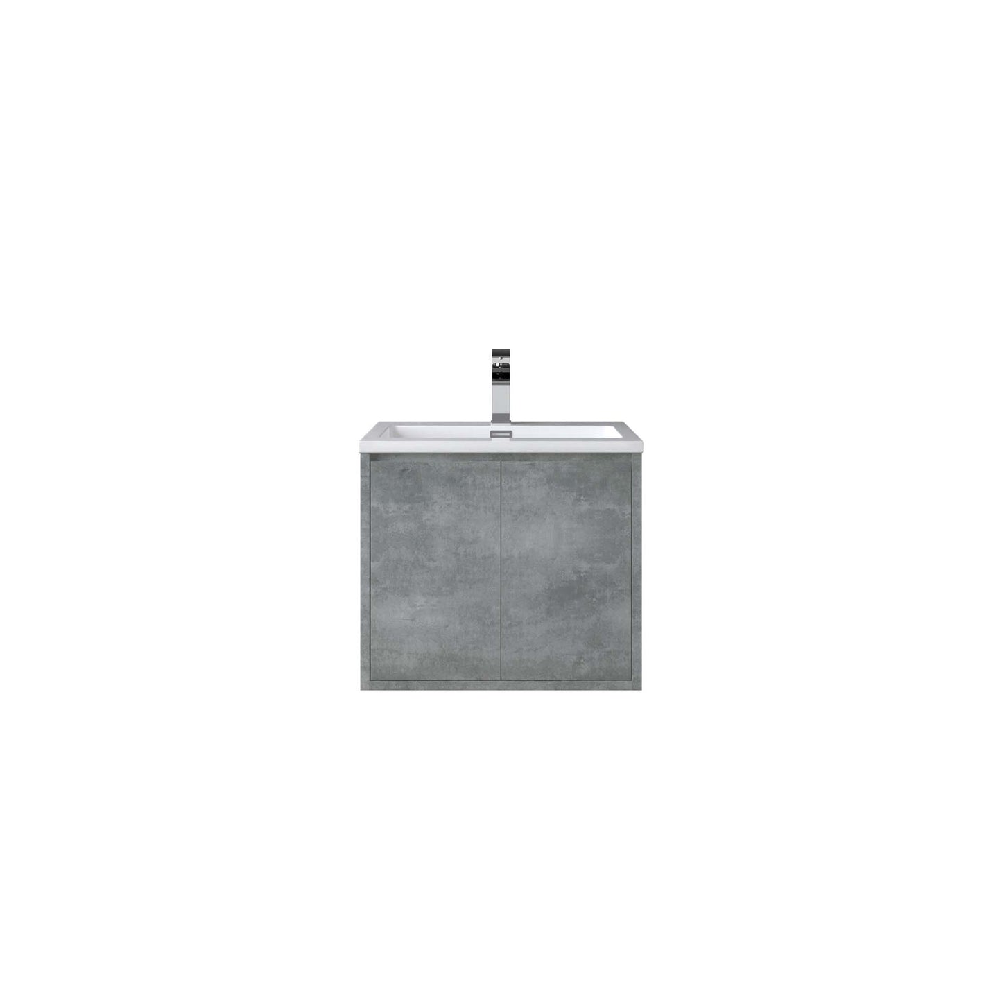 WOODBRIDGE 24 in. W x 19 in. D Bathroom Vanity in Gray with Resin Composite Vanity Top in Glossy White, with Stainless Steel Frame
