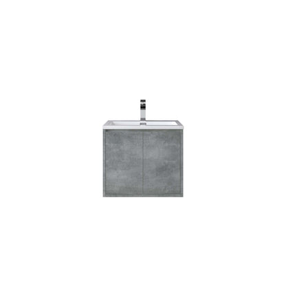 WOODBRIDGE 24 in. W x 19 in. D Bathroom Vanity in Gray with Resin Composite Vanity Top in Glossy White, with Stainless Steel Frame
