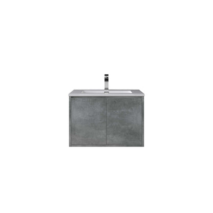 WOODBRIDGE 24 in. W x 19 in. D Bathroom Vanity in Gray with Resin Composite Vanity Top in Glossy White, with Stainless Steel Frame